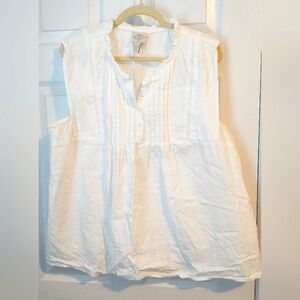 St John's Bay Brand White Sleeveless Blouse